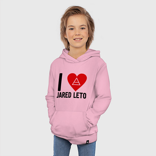 Детская толстовка-худи I love Jared Leto / Светло-розовый – фото 3