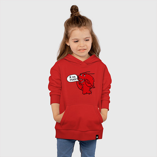 Детская толстовка-худи Рак: я на мид / Красный – фото 4