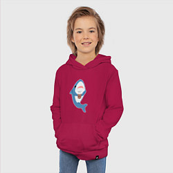 Толстовка детская хлопковая Hype Shark, цвет: маджента — фото 2