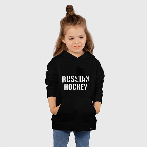 Детская толстовка-худи Russian hockey / Черный – фото 4