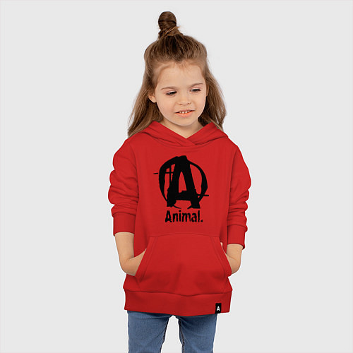 Детская толстовка-худи Animal Logo / Красный – фото 4