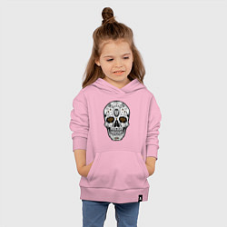 Толстовка детская хлопковая Golden Skull, цвет: светло-розовый — фото 2