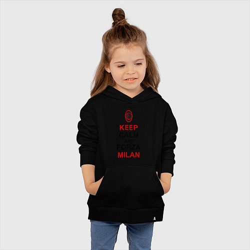 Детская толстовка-худи Keep Calm & Forza Milan / Черный – фото 4