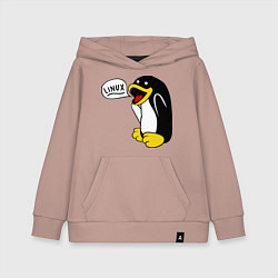 Детская толстовка-худи Пингвин: Linux