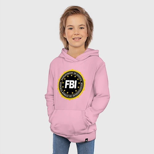 Детская толстовка-худи FBI Departament / Светло-розовый – фото 3