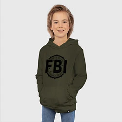 Толстовка детская хлопковая FBI Agency, цвет: хаки — фото 2