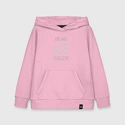 Толстовка детская хлопковая Bear Inside, цвет: светло-розовый