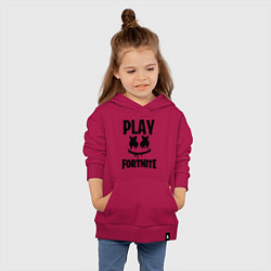 Толстовка детская хлопковая Marshmello: Play Fortnite, цвет: маджента — фото 2