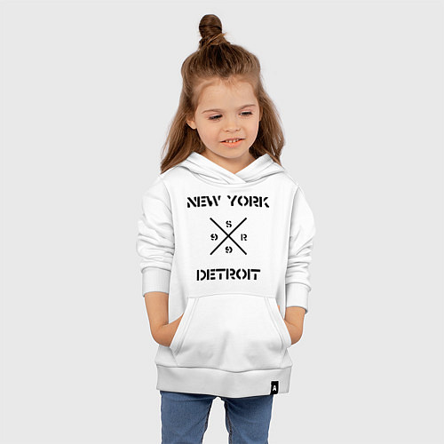 Детская толстовка-худи NY Detroit / Белый – фото 4