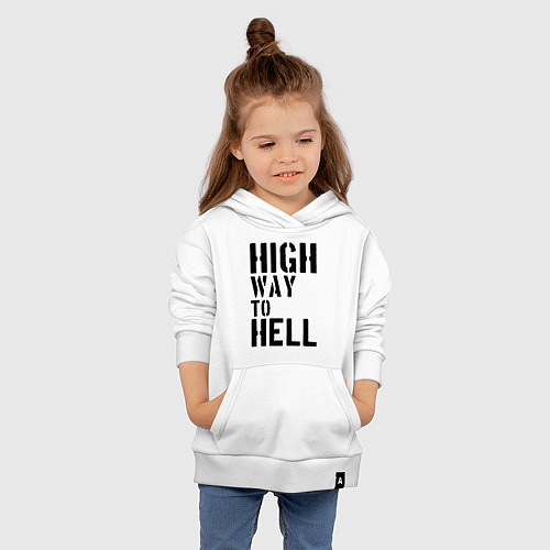 Детская толстовка-худи High way to hell / Белый – фото 4