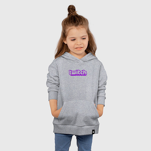 Детская толстовка-худи Twitch Logo / Меланж – фото 4