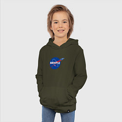 Толстовка детская хлопковая NASA Delorean 88 mph, цвет: хаки — фото 2
