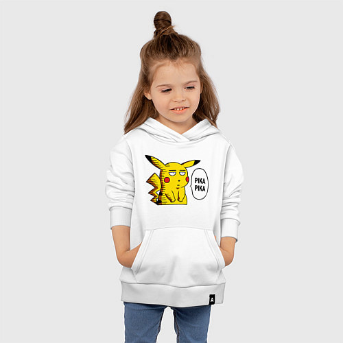 Детская толстовка-худи Pika Pika Okay / Белый – фото 4