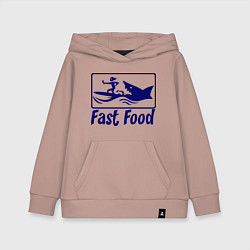 Толстовка детская хлопковая Shark fast food, цвет: пыльно-розовый