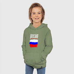 Толстовка детская хлопковая Бокс Россия, цвет: авокадо — фото 2