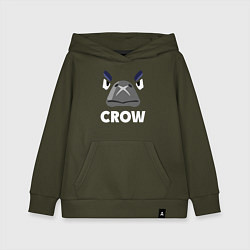 Толстовка детская хлопковая Brawl Stars CROW, цвет: хаки