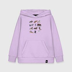 Толстовка детская хлопковая Конный виды спорта, цвет: лаванда