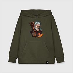 Толстовка детская хлопковая Ведьмак, цвет: хаки