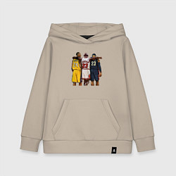 Толстовка детская хлопковая Bryant, Jordan, James, цвет: миндальный