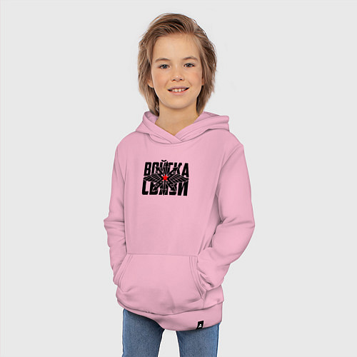 Детская толстовка-худи Войска связи / Светло-розовый – фото 3