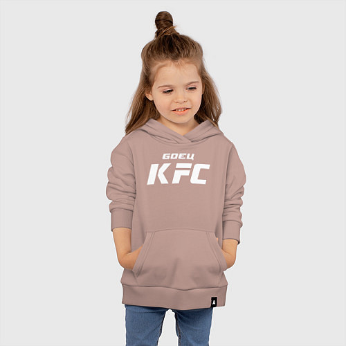 Детская толстовка-худи Боец KFC / Пыльно-розовый – фото 4