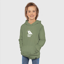 Толстовка детская хлопковая I want to believe кот, цвет: авокадо — фото 2