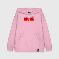Толстовка детская хлопковая Russia, цвет: светло-розовый
