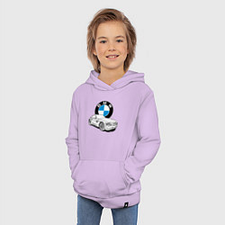 Толстовка детская хлопковая BMW, цвет: лаванда — фото 2