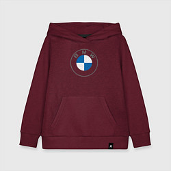Толстовка детская хлопковая BMW LOGO 2020, цвет: меланж-бордовый
