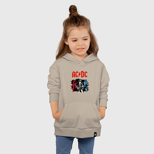 Детская толстовка-худи ACDC / Миндальный – фото 4