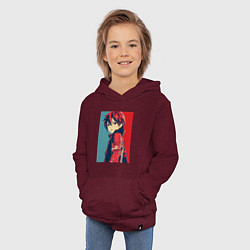 Толстовка детская хлопковая Кирито, цвет: меланж-бордовый — фото 2