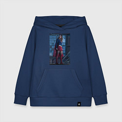 Толстовка детская хлопковая Supergirl, цвет: тёмно-синий