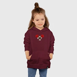 Толстовка детская хлопковая Payton Moormeier, цвет: меланж-бордовый — фото 2