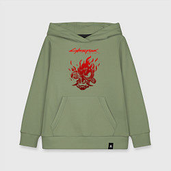 Толстовка детская хлопковая CYBERPUNK 2077, цвет: авокадо