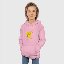 Толстовка детская хлопковая Pikachu, цвет: светло-розовый — фото 2