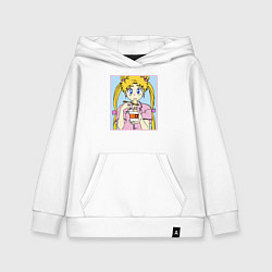 Толстовка детская хлопковая Sailor Moon Usagi Tsukino, цвет: белый