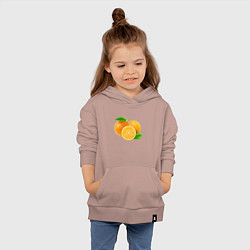 Толстовка детская хлопковая Апельсины, цвет: пыльно-розовый — фото 2