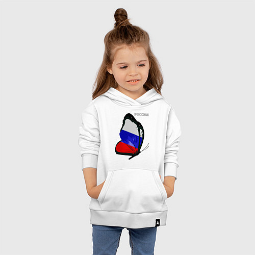 Детская толстовка-худи Россия / Белый – фото 4