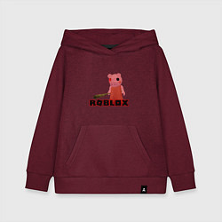 Толстовка детская хлопковая ROBLOX: PIGGI, цвет: меланж-бордовый