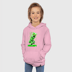 Толстовка детская хлопковая MINECRAFT CREEPER, цвет: светло-розовый — фото 2
