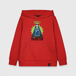 Толстовка детская хлопковая Trust me, i'm doctor who, цвет: красный