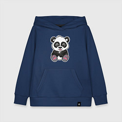 Толстовка детская хлопковая Панда, цвет: тёмно-синий