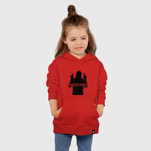 Детская толстовка-худи Watch dogs 2 Z / Красный – фото 4