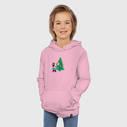 Толстовка детская хлопковая Christmas Minnie, цвет: светло-розовый — фото 2