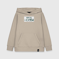 Толстовка детская хлопковая Initial D Номер, цвет: миндальный