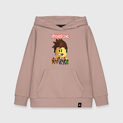 Толстовка детская хлопковая ROBLOX, цвет: пыльно-розовый