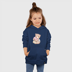 Толстовка детская хлопковая Мишка с сердечком, цвет: тёмно-синий — фото 2