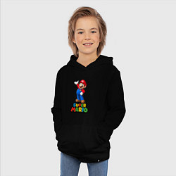 Толстовка детская хлопковая Super Mario, цвет: черный — фото 2