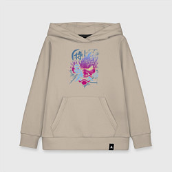 Толстовка детская хлопковая Cyberpunk 2077 Геометрия, цвет: миндальный