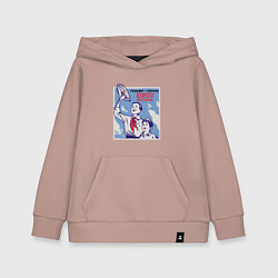 Толстовка детская хлопковая СССР Пионеры Red Alert Kirov, цвет: пыльно-розовый